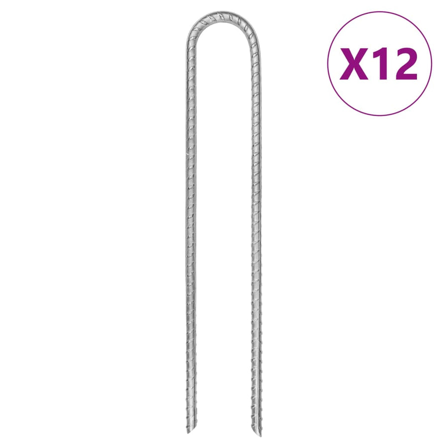 Tentharingen 12 st U-vormig Ø7 mm 30 cm gegalvaniseerd staal