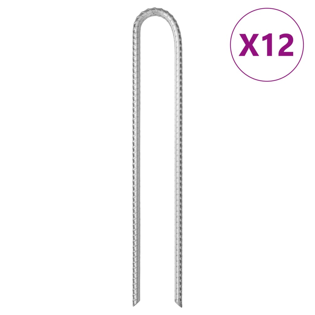Tentharingen 12 st U-vormig Ø10 mm 37 cm gegalvaniseerd staal