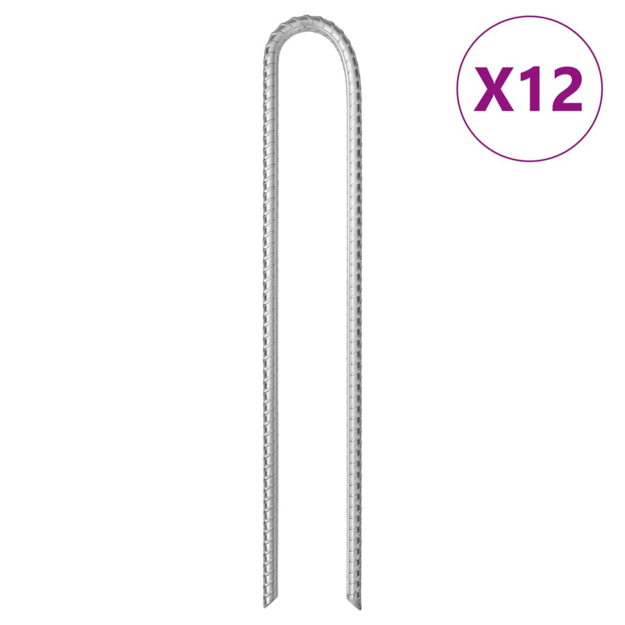 Tentharingen 12 st U-vormig Ø10 mm 37 cm gegalvaniseerd staal