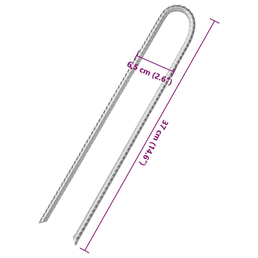Tentharingen 12 st U-vormig Ø10 mm 37 cm gegalvaniseerd staal