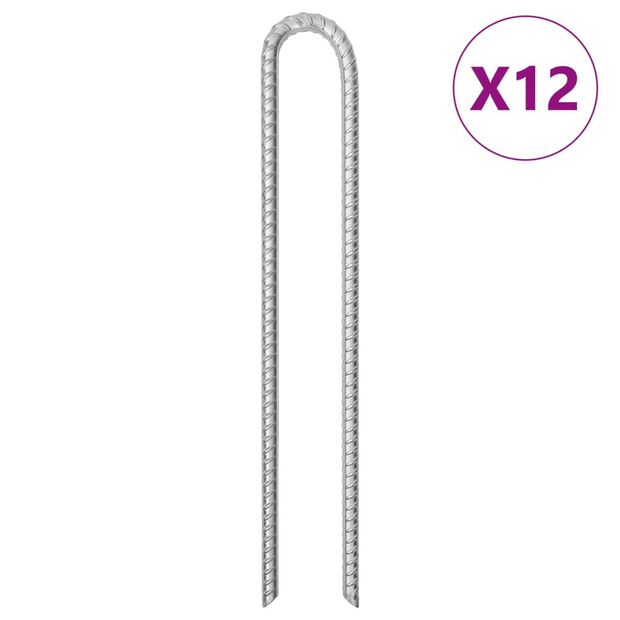 Tentharingen 12 st U-vormig Ø12 mm 41,5 cm gegalvaniseerd staal