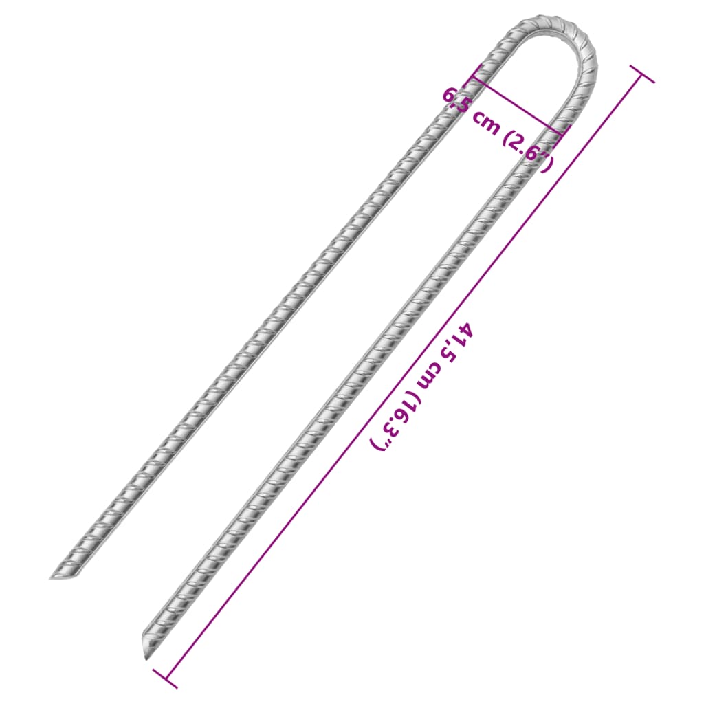 Tentharingen 12 st U-vormig Ø12 mm 41,5 cm gegalvaniseerd staal