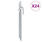 Tent pegs 24 pcs V-shaped Ø20 mm 17 cm galvanized steel