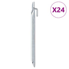 Tent pegs 24 pcs V-shaped Ø20 mm 24 cm galvanized steel