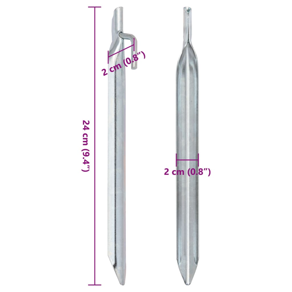 Tentharingen 24 st V-vormig Ø20 mm 24 cm gegalvaniseerd staal