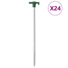 Tent pegs 24 pcs 7 mm 25 cm galvanized steel polypropylene