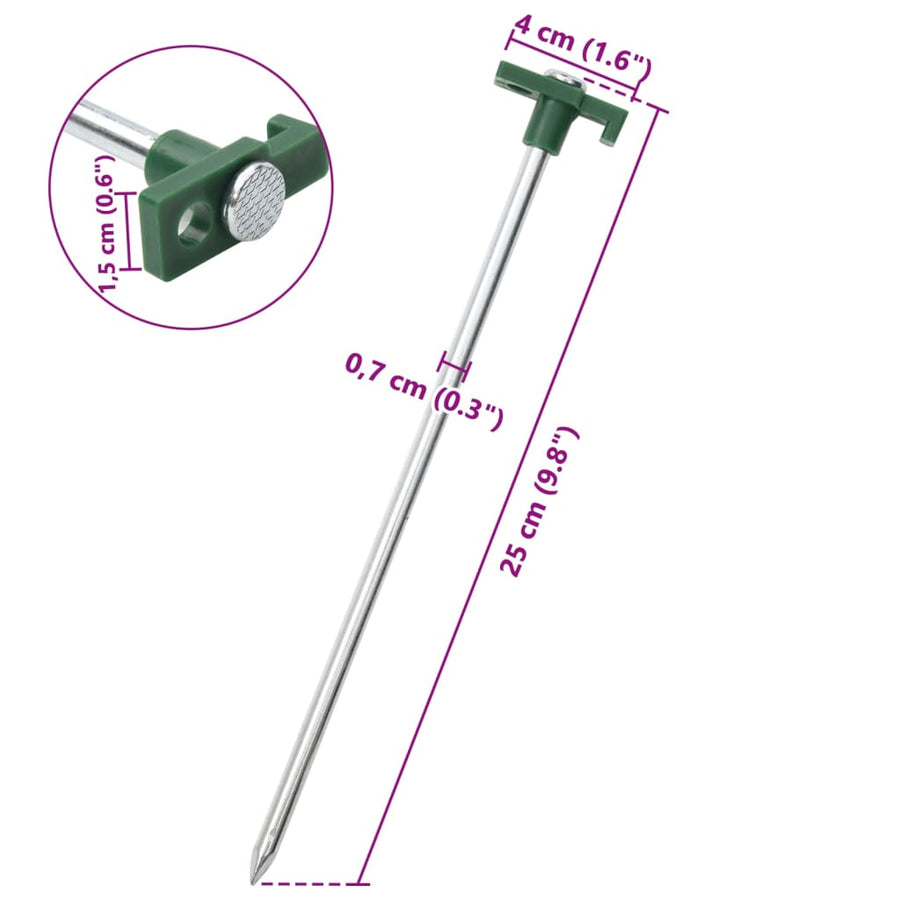 Tentharingen 24 st 7 mm 25 cm gegalvaniseerd staal polypropeen
