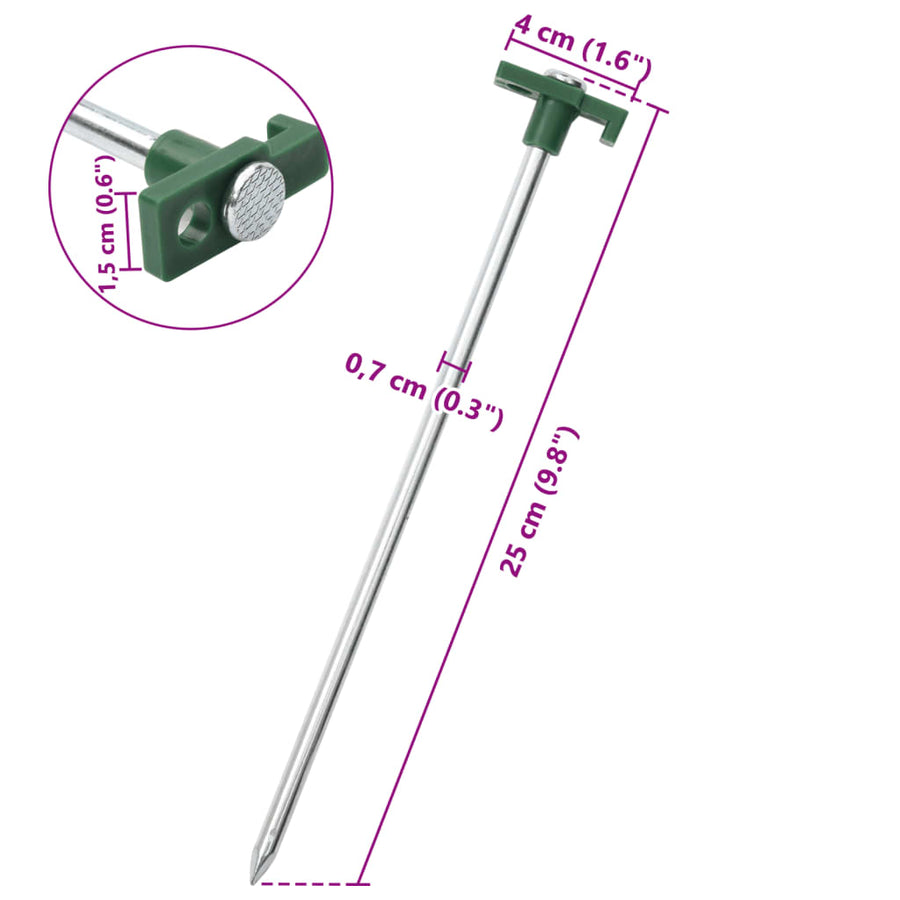 Tentharingen 12 st 7 mm 25 cm gegalvaniseerd staal polypropeen