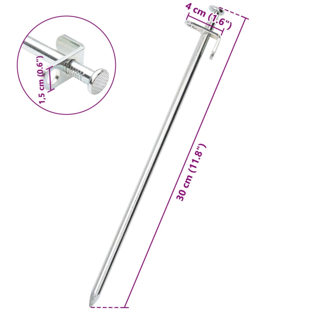 Tentharingen 24 st 8 mm 30 cm gegalvaniseerd staal