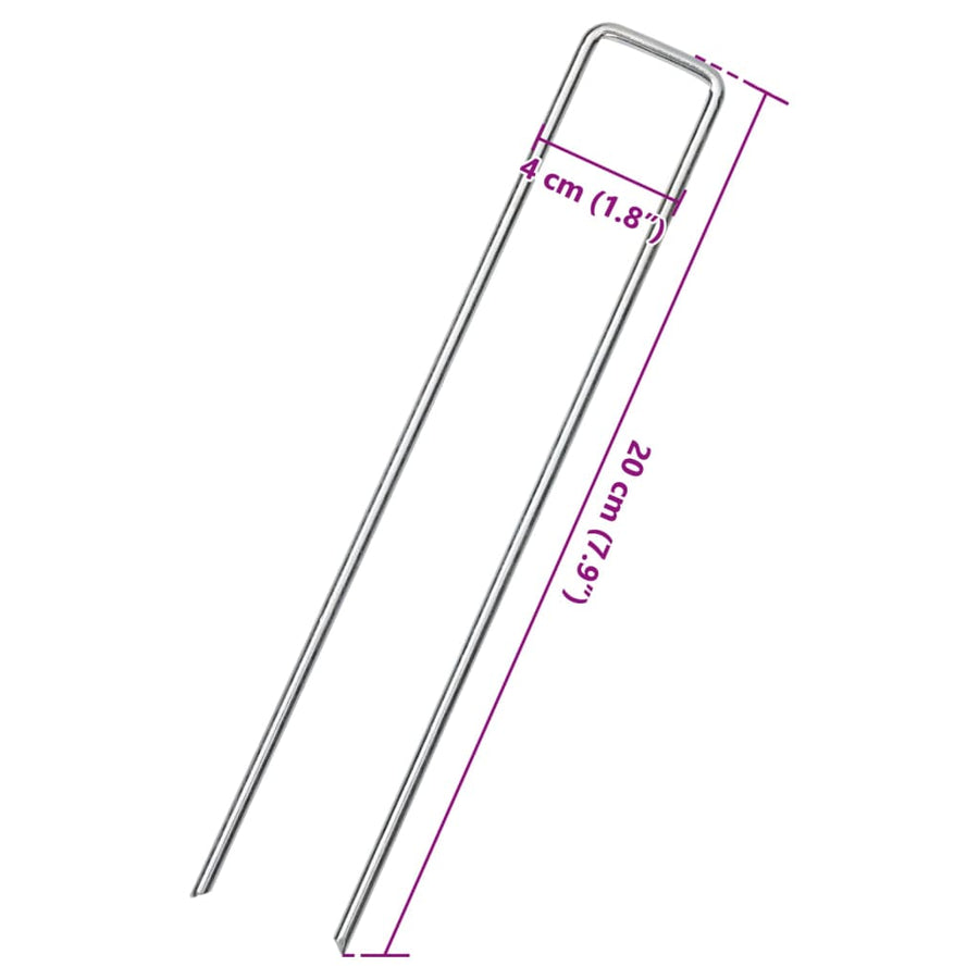 Grondharingen 25 st U-vormig 20x4 cm gegalvaniseerd staal