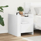 Bedside table 45x50x50 cm treated wood white