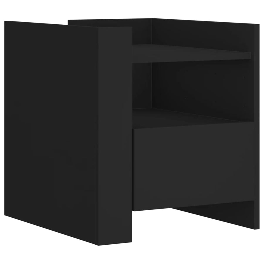 Nachtkastje 45x50x50 cm bewerkt hout zwart