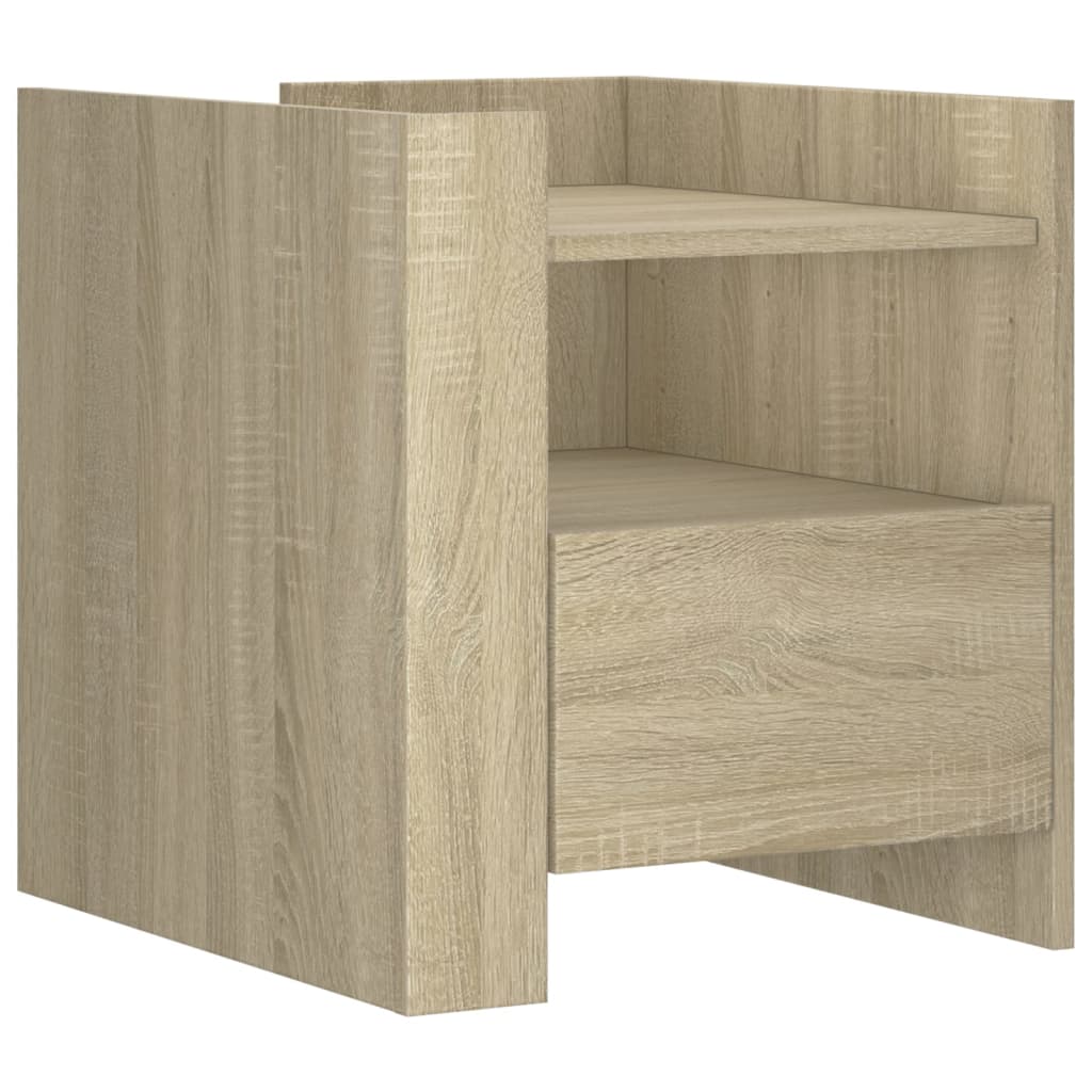 Nachtkastje 45x50x50 cm bewerkt hout sonoma eikenkleurig