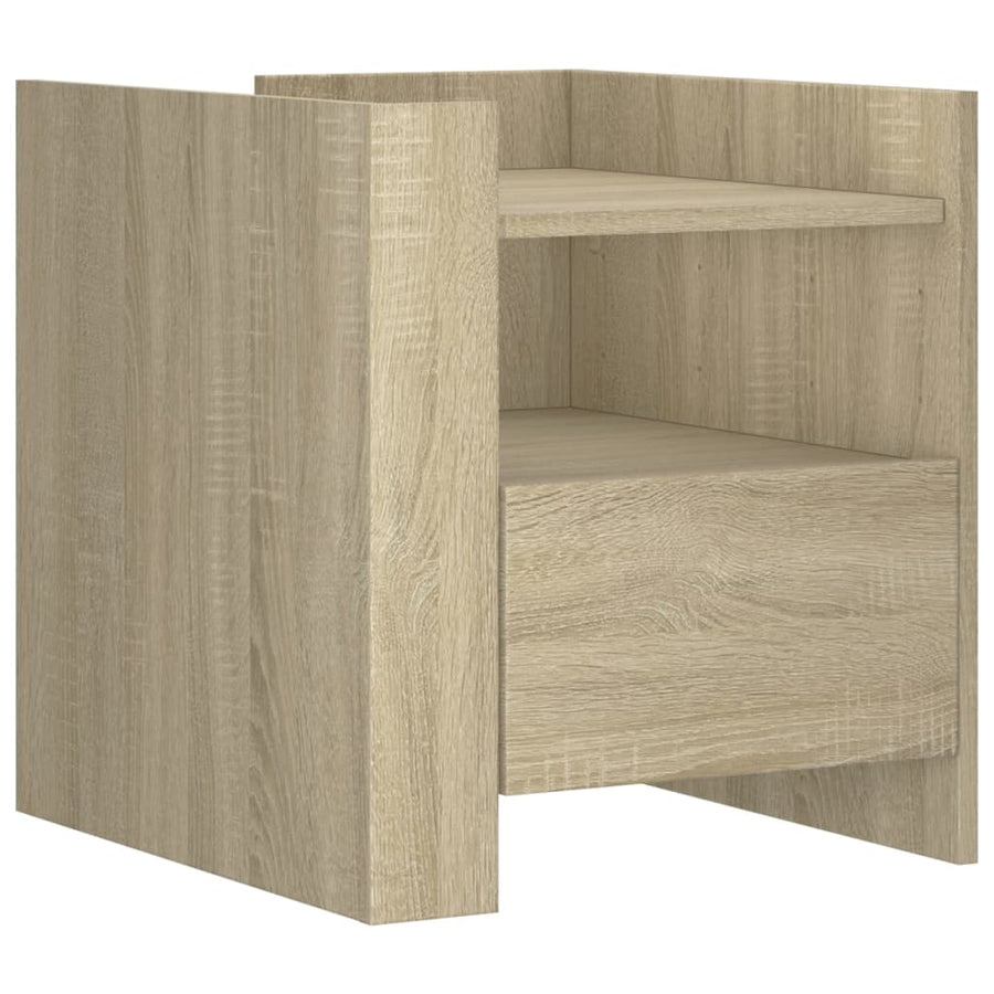 Nachtkastje 45x50x50 cm bewerkt hout sonoma eikenkleurig