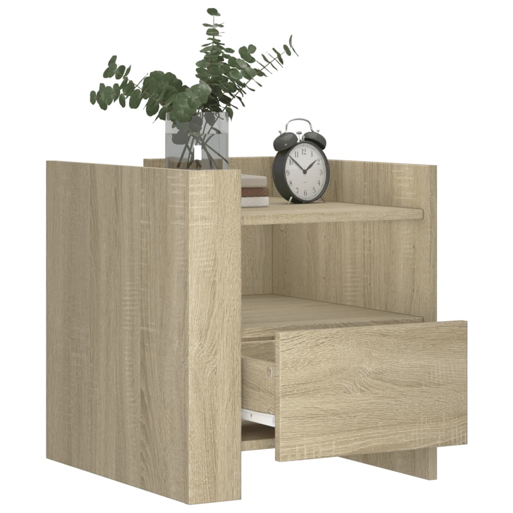 Nachtkastje 45x50x50 cm bewerkt hout sonoma eikenkleurig