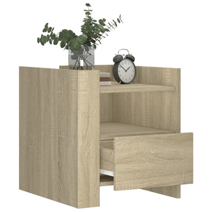 Nachtkastje 45x50x50 cm bewerkt hout sonoma eikenkleurig