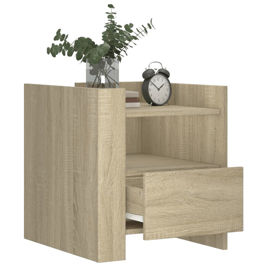Nachtkastje 45x50x50 cm bewerkt hout sonoma eikenkleurig