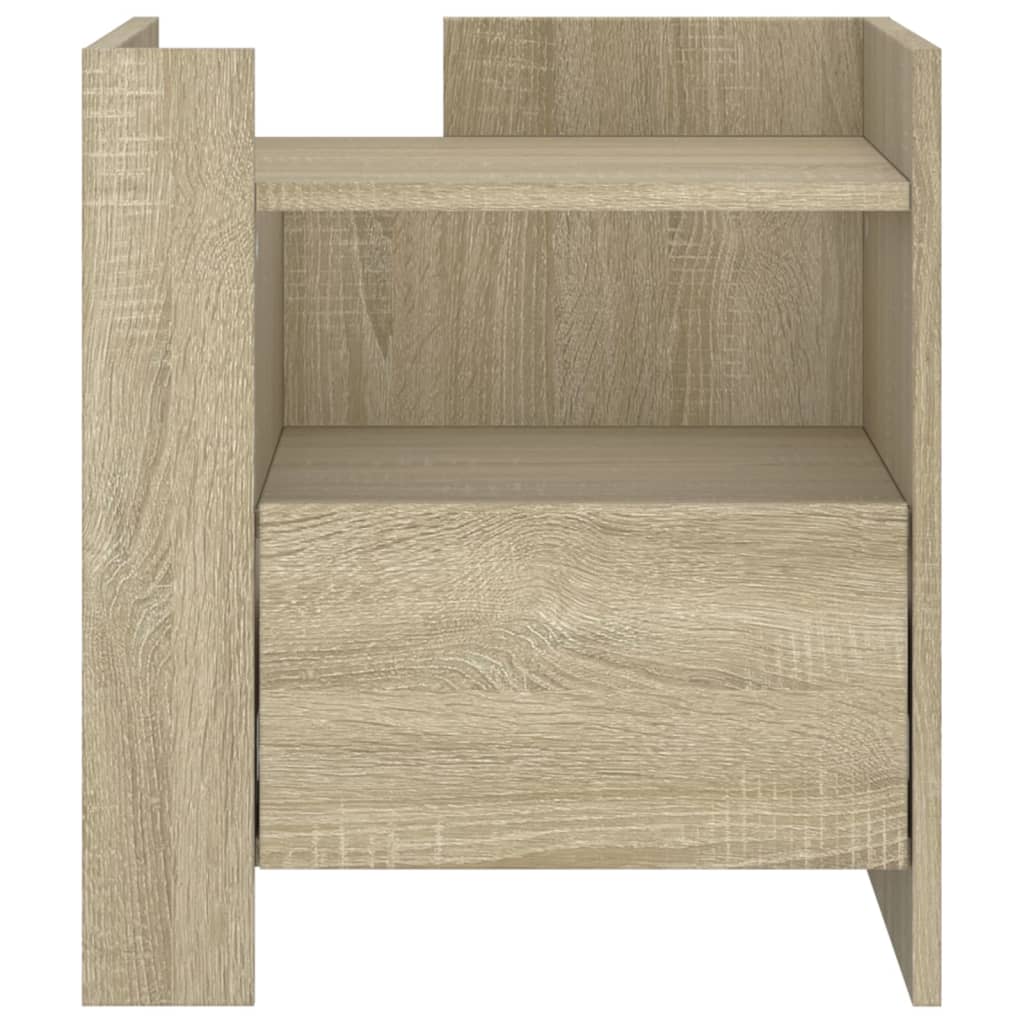 Nachtkastje 45x50x50 cm bewerkt hout sonoma eikenkleurig
