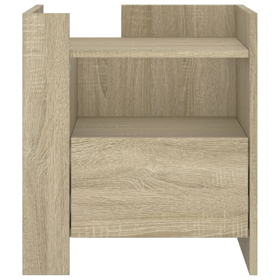 Nachtkastje 45x50x50 cm bewerkt hout sonoma eikenkleurig