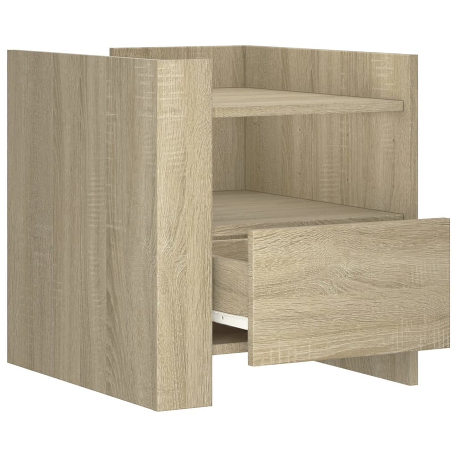 Nachtkastje 45x50x50 cm bewerkt hout sonoma eikenkleurig
