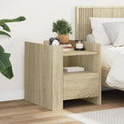 Nachtkastje 45x50x50 cm bewerkt hout sonoma eiken