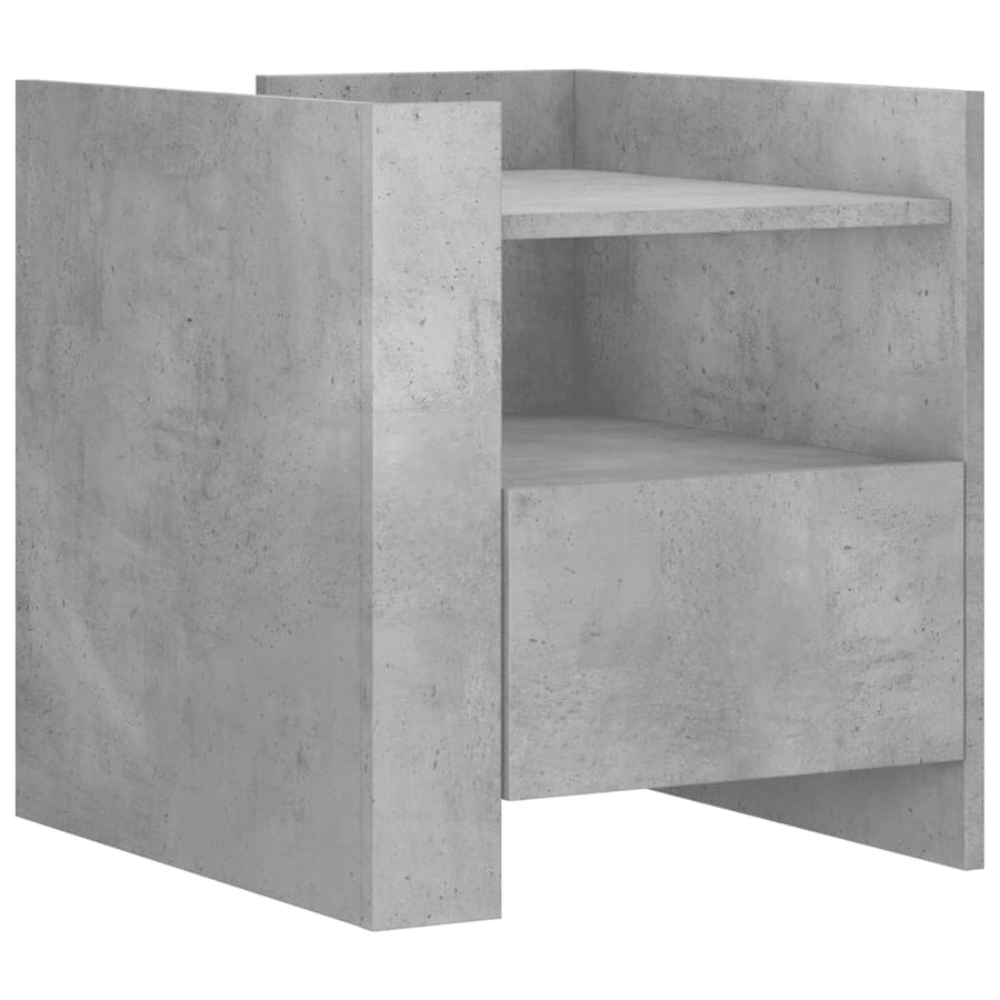 Nachtkastje 45x50x50 cm bewerkt hout betongrijs