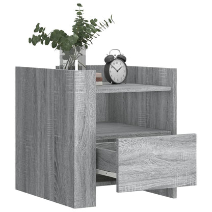Nachtkastje 45x50x50 cm bewerkt hout grijs sonoma eikenkleurig