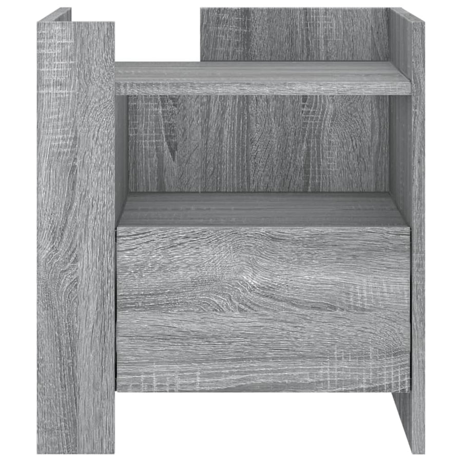 Nachtkastje 45x50x50 cm bewerkt hout grijs sonoma eikenkleurig