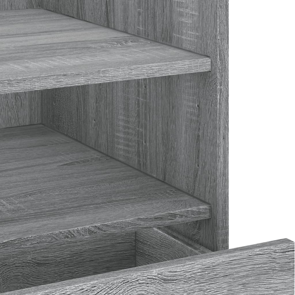 Nachtkastje 45x50x50 cm bewerkt hout grijs sonoma eikenkleurig