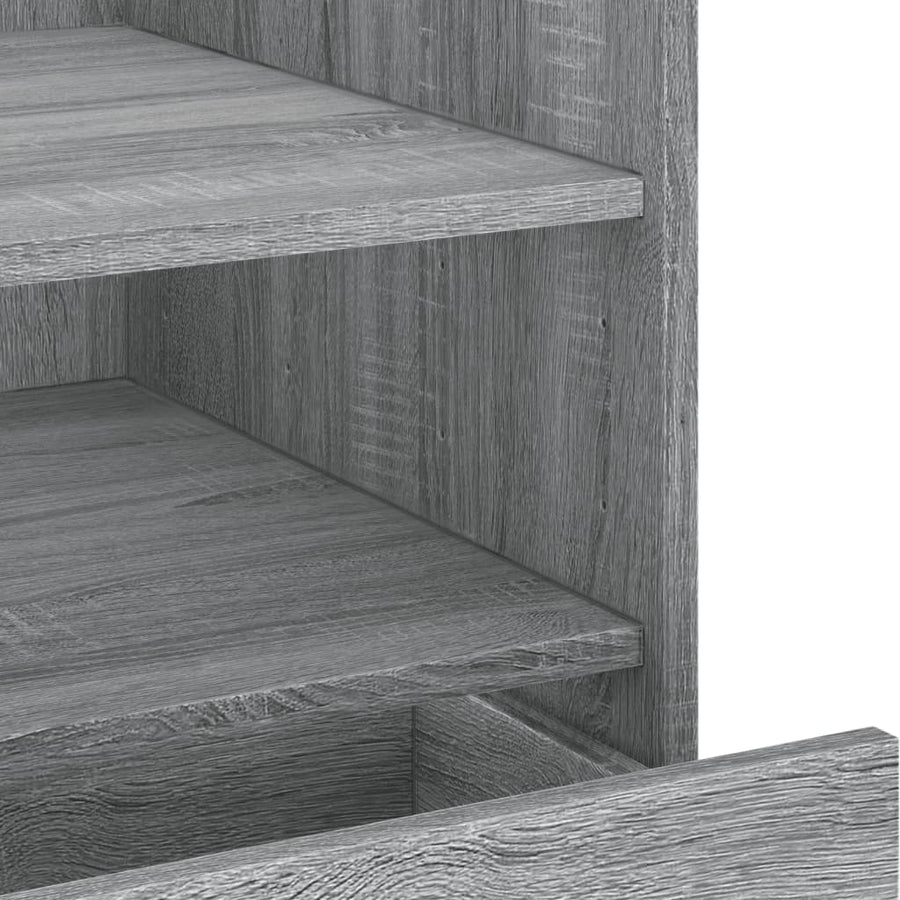 Nachtkastje 45x50x50 cm bewerkt hout grijs sonoma eikenkleurig