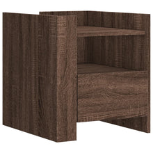 Nachtkastje 45x50x50 cm bewerkt hout bruin eikenkleurig