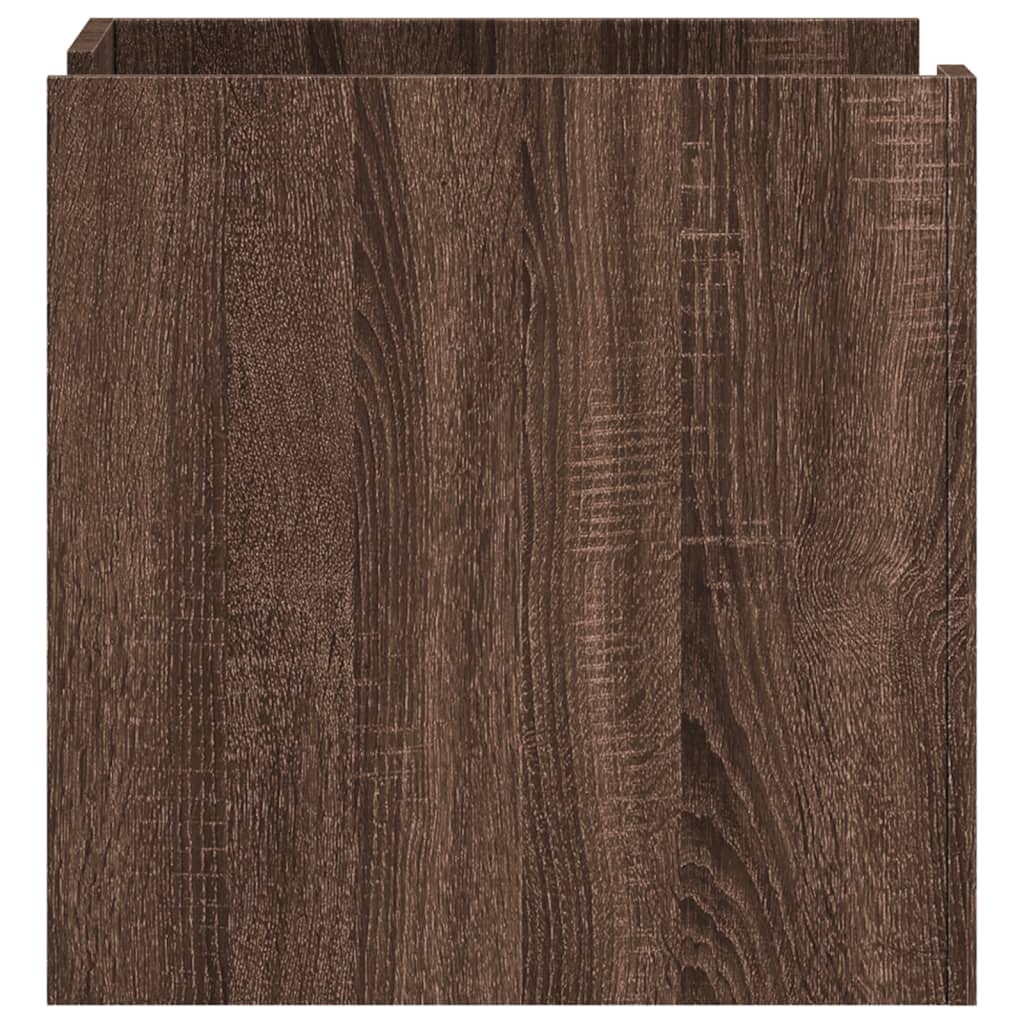 Nachtkastje 45x50x50 cm bewerkt hout bruin eikenkleurig