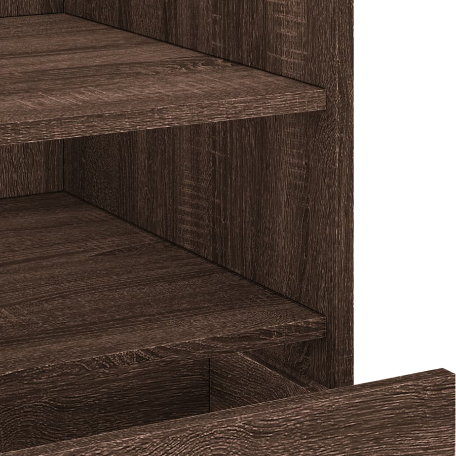 Nachtkastje 45x50x50 cm bewerkt hout bruin eikenkleurig