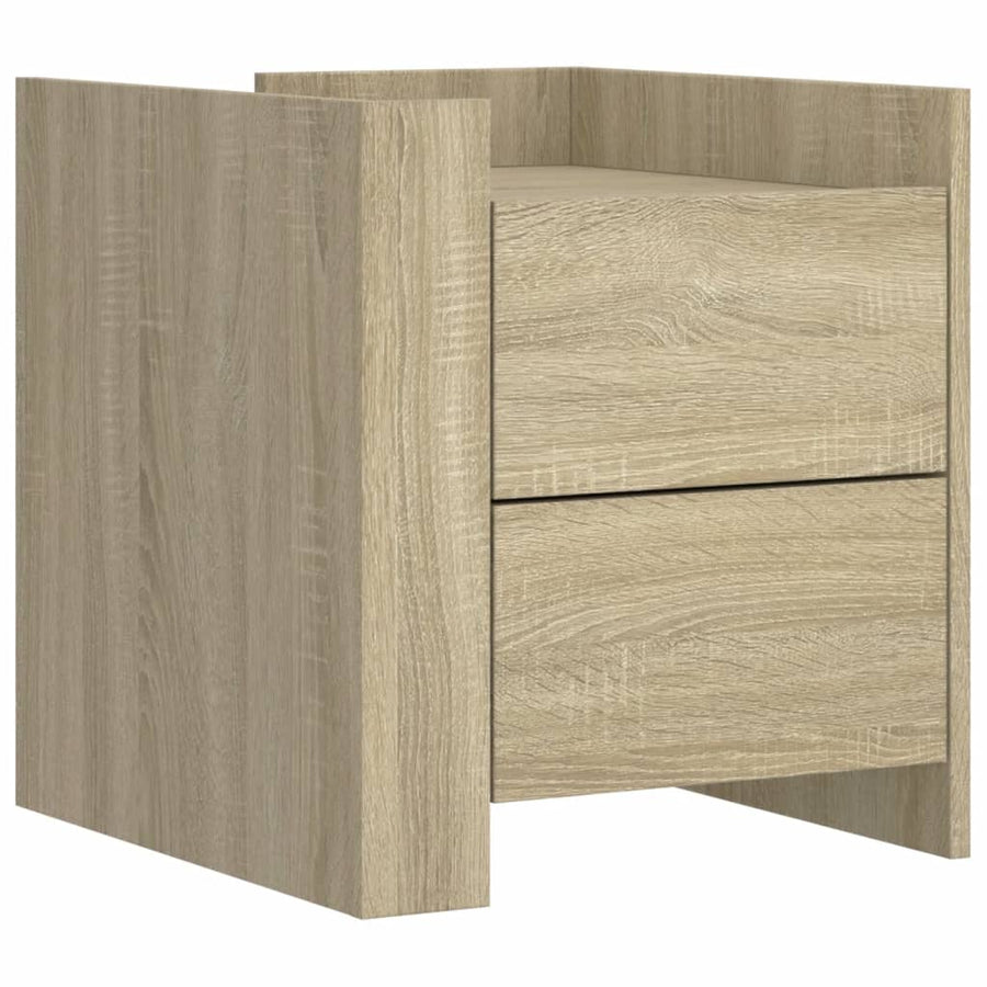 Nachtkastje 45x50x50 cm bewerkt hout sonoma eikenkleurig
