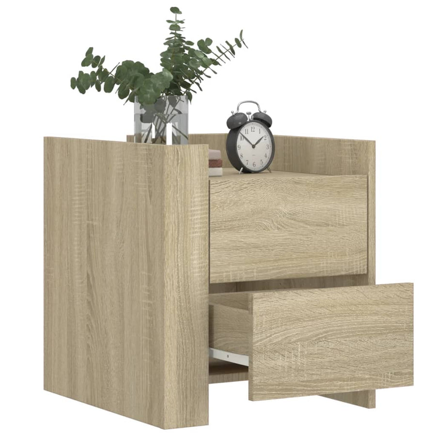 Nachtkastje 45x50x50 cm bewerkt hout sonoma eikenkleurig