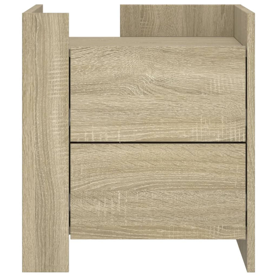 Nachtkastje 45x50x50 cm bewerkt hout sonoma eikenkleurig