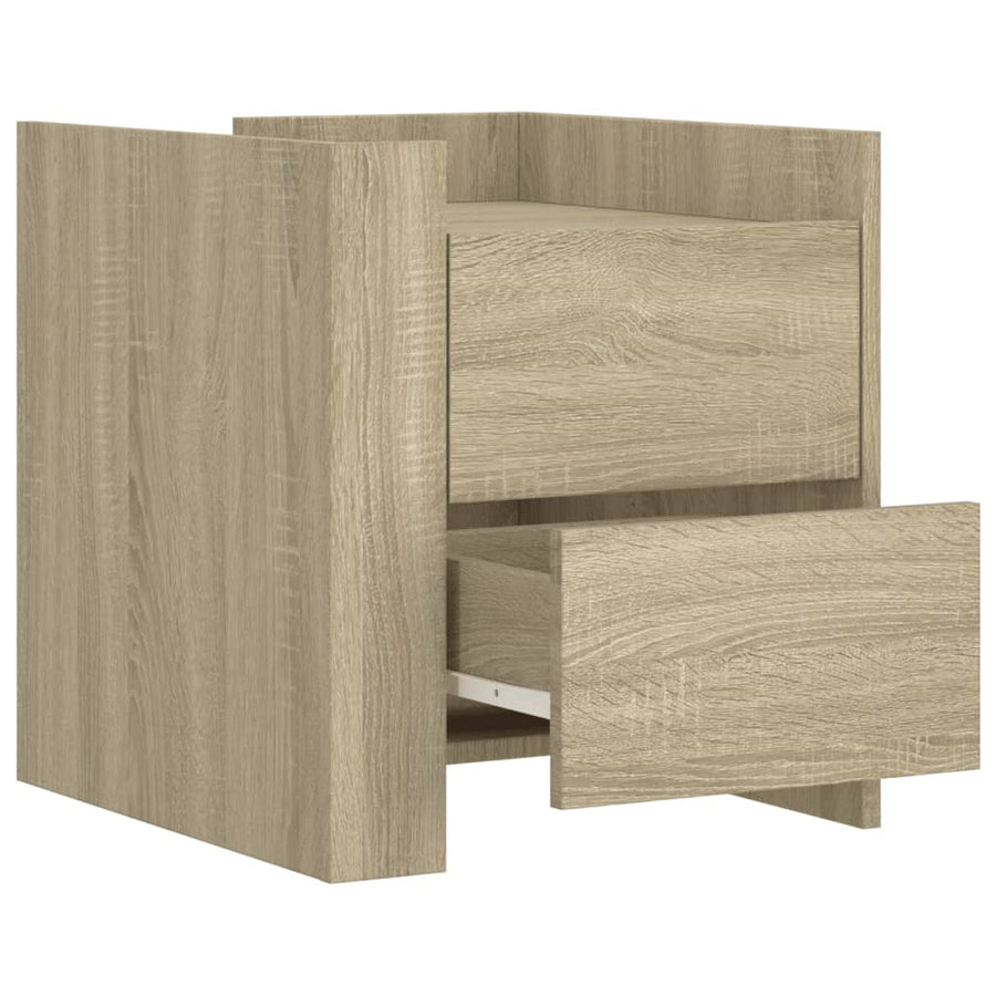 Nachtkastje 45x50x50 cm bewerkt hout sonoma eikenkleurig