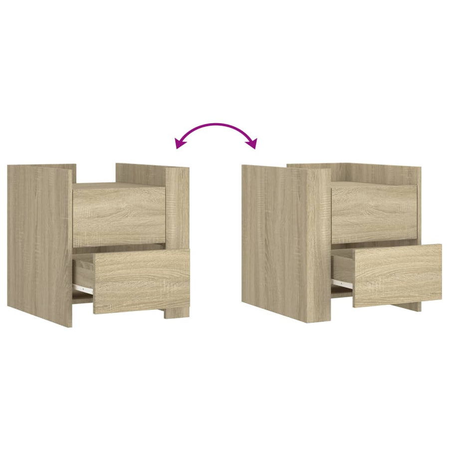 Nachtkastje 45x50x50 cm bewerkt hout sonoma eikenkleurig