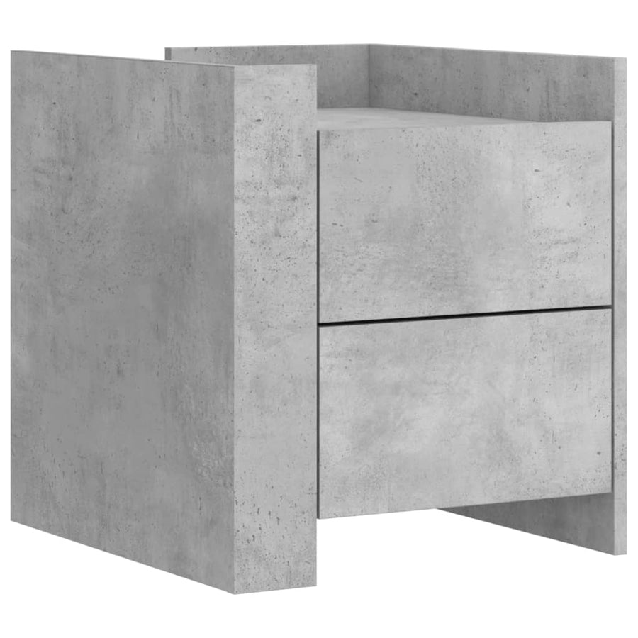 Nachtkastje 45x50x50 cm bewerkt hout betongrijs