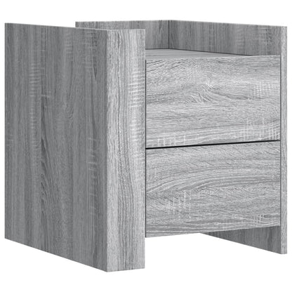 Nachtkastje 45x50x50 cm bewerkt hout grijs sonoma eikenkleurig
