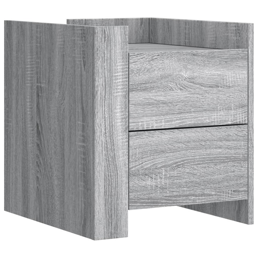 Nachtkastje 45x50x50 cm bewerkt hout grijs sonoma eikenkleurig