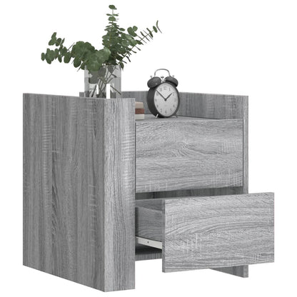 Nachtkastje 45x50x50 cm bewerkt hout grijs sonoma eikenkleurig