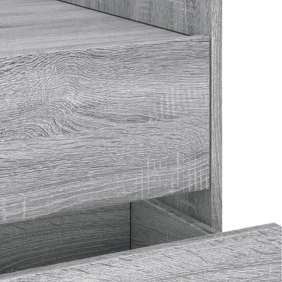 Nachtkastje 45x50x50 cm bewerkt hout grijs sonoma eikenkleurig