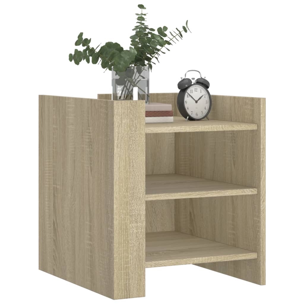 Nachtkastje 45x50x50 cm bewerkt hout sonoma eikenkleurig