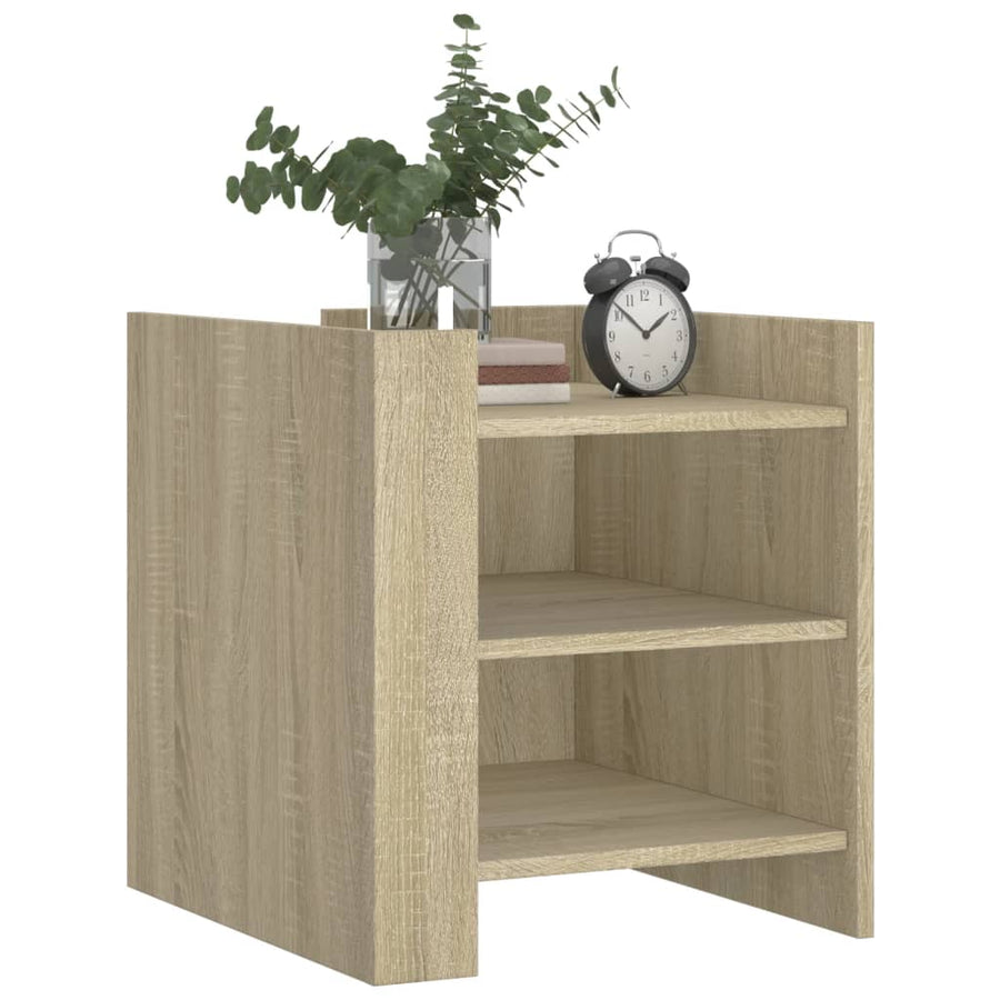Nachtkastje 45x50x50 cm bewerkt hout sonoma eikenkleurig