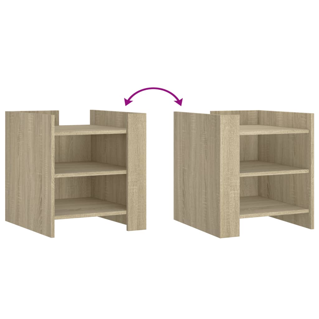 Nachtkastje 45x50x50 cm bewerkt hout sonoma eikenkleurig
