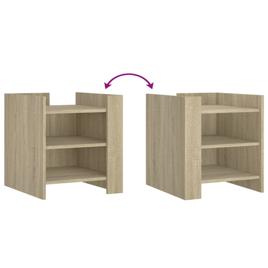 Nachtkastje 45x50x50 cm bewerkt hout sonoma eikenkleurig