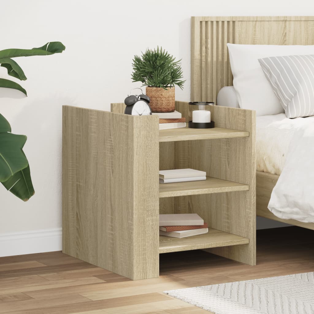 Nachtkastje 45x50x50 cm bewerkt hout sonoma eikenkleurig
