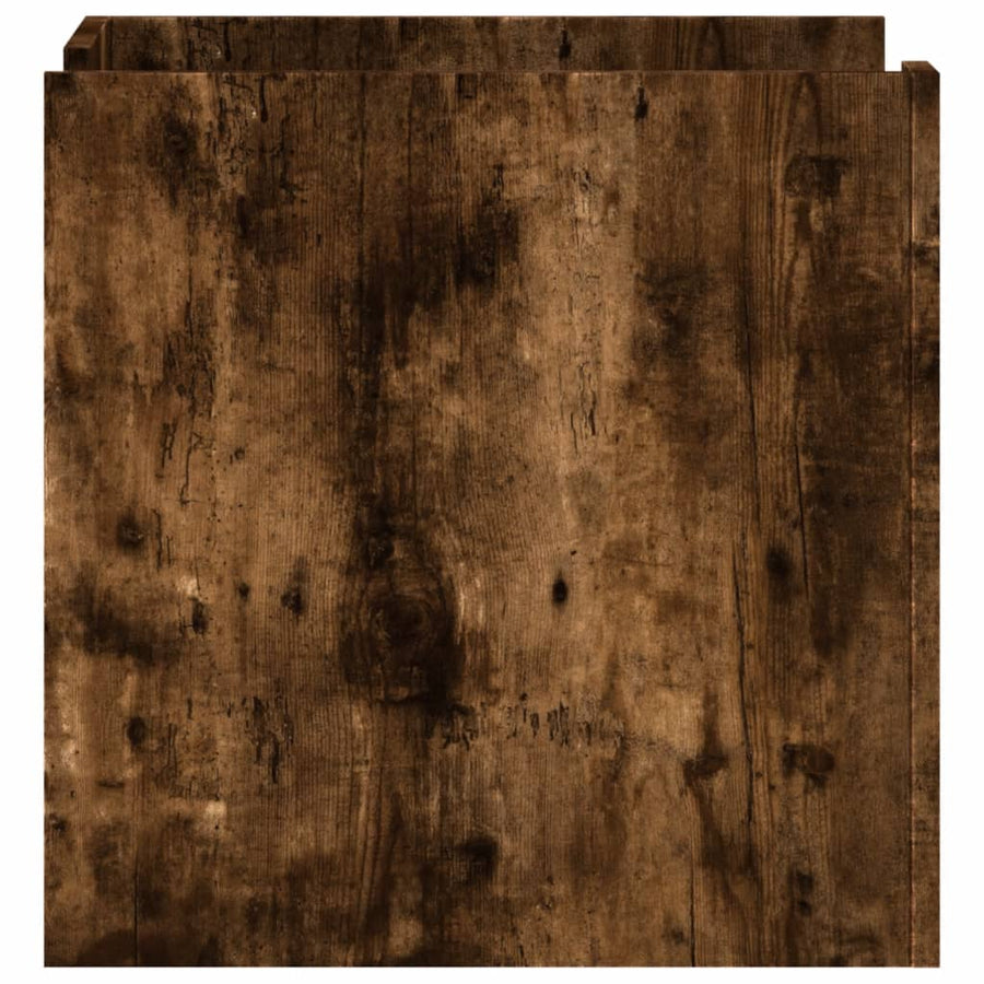 Nachtkastje 45x50x50 cm bewerkt hout gerookt eikenkleurig