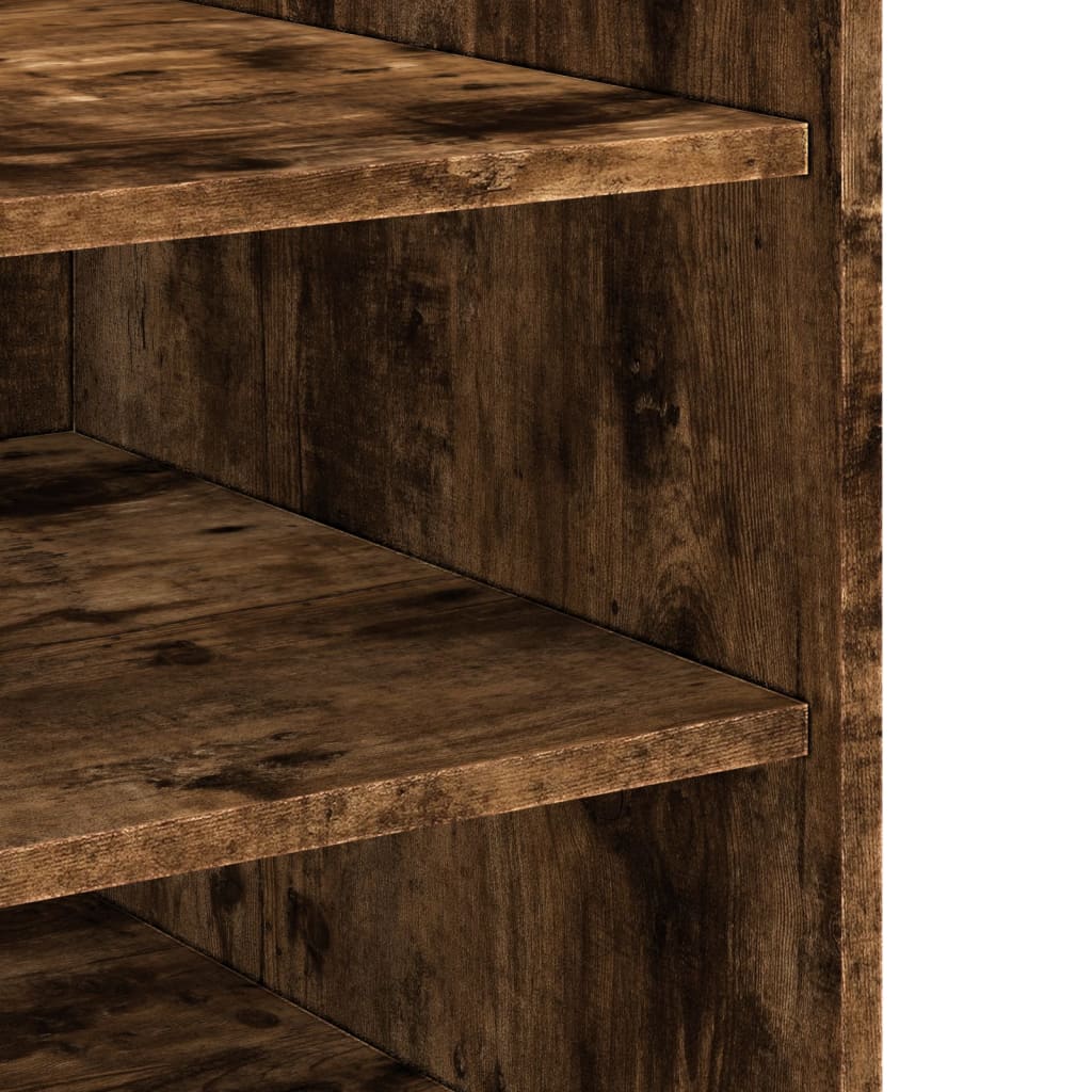 Nachtkastje 45x50x50 cm bewerkt hout gerookt eikenkleurig